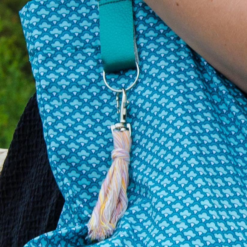 Vouwbare shopper Paisley Blue detail hanger