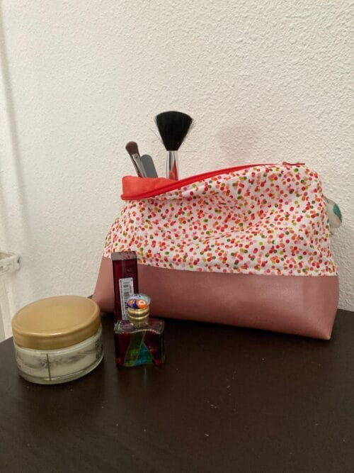 Handgemaakte make up tas Confetti Roze Craftketeers